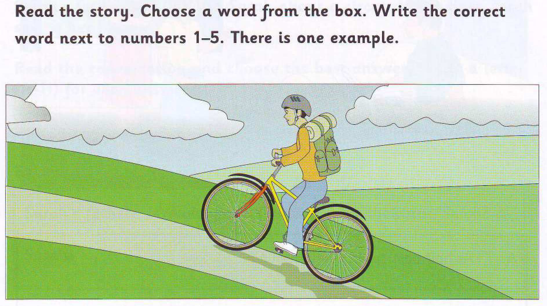 A cyclist in the countryside
