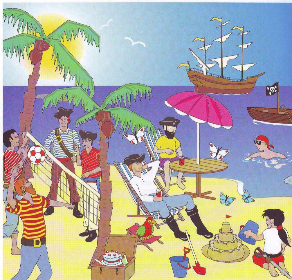 Part 2 scene: pirates on a beach