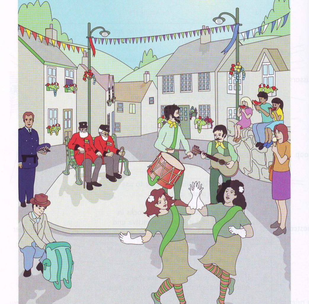 Part 2 scene: a street party in a village