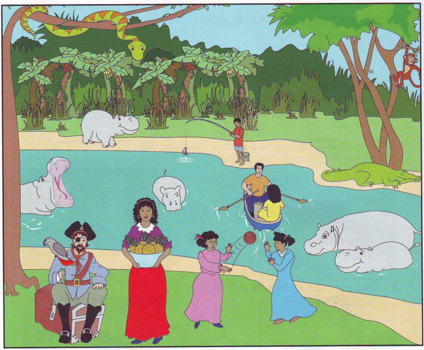 Part 2 scene: a jungle by a river