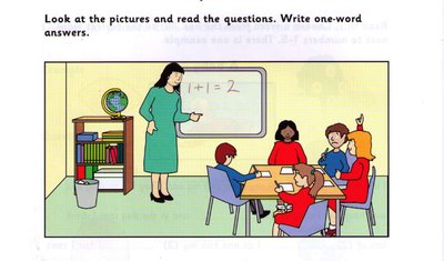 Classroom scene: teacher + children