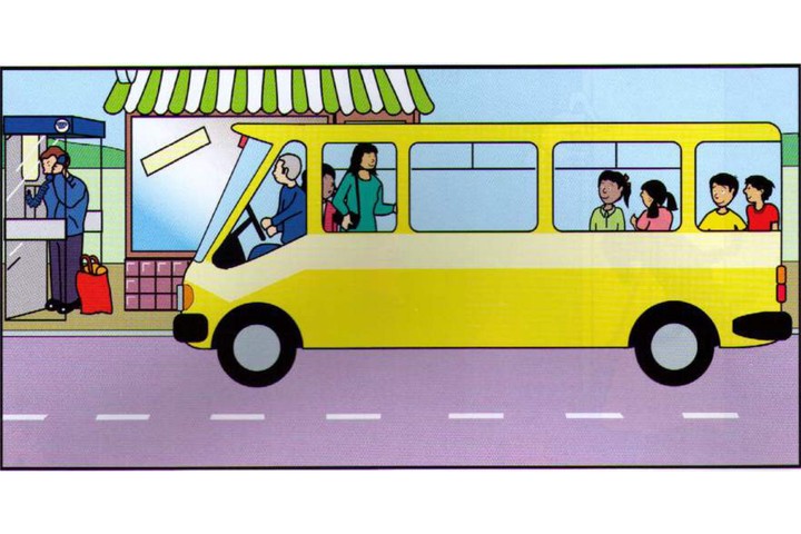 Scene B: bus driver talking on the phone
