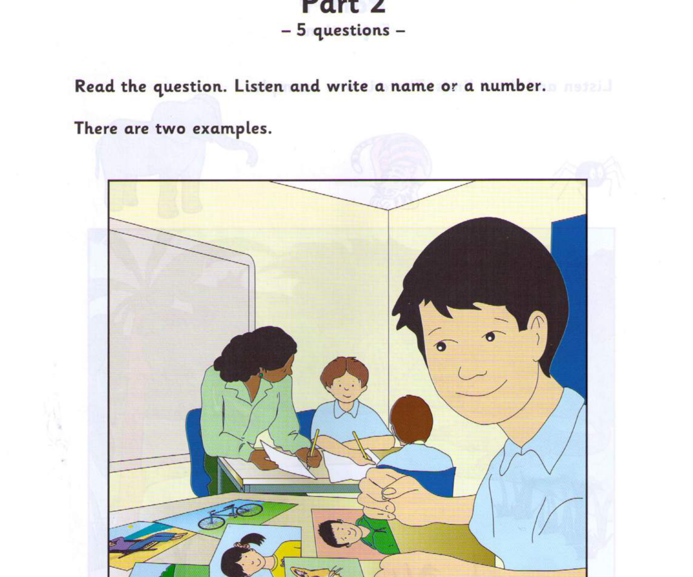 Part 2 scene — Tom with his photos in class