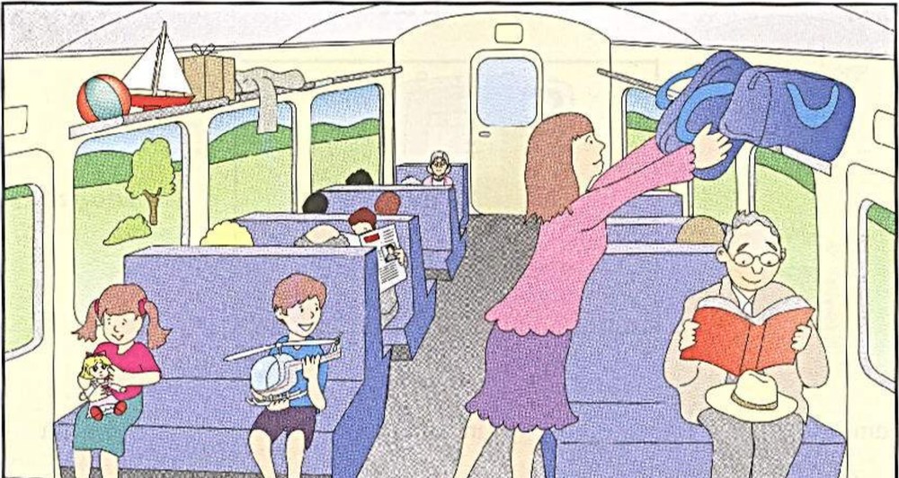 Train scene A: people on a train