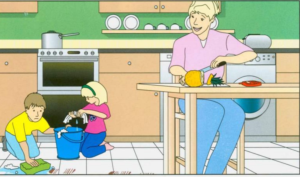 Kitchen scene C: phone on the table