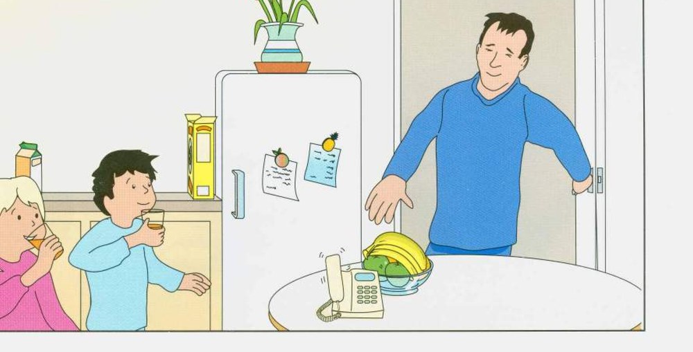 Kitchen scene B: a man at the door