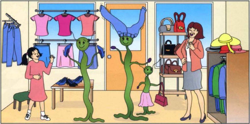 Clothes shop scene C: monsters