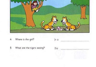 Tigers eating cake under a tree