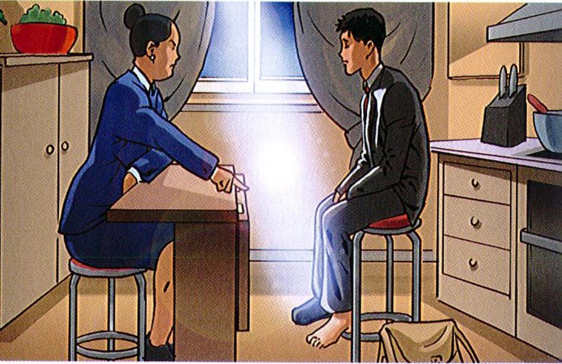Noah at home with his mother, missing one shoe