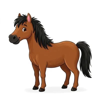 A friendly cartoon horse