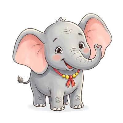A friendly cartoon elephant