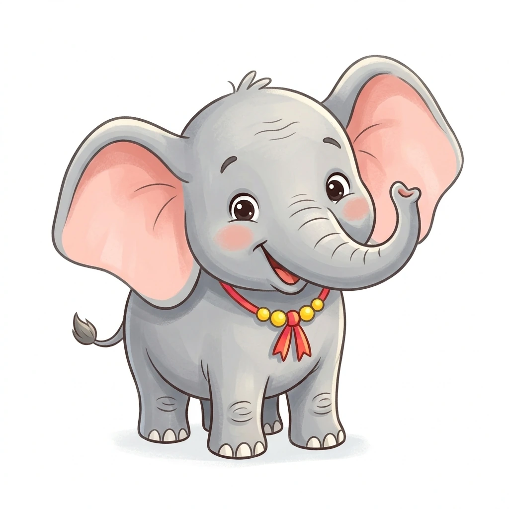A friendly cartoon elephant