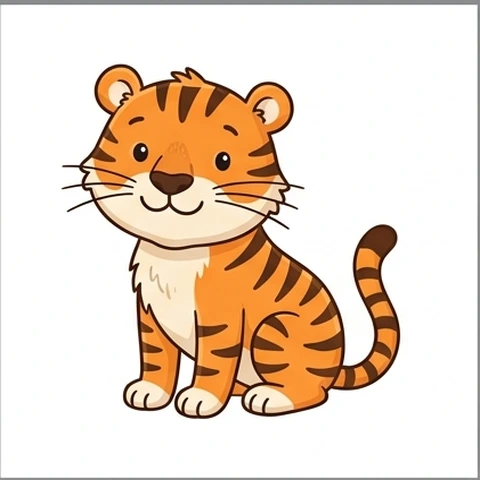 A friendly cartoon tiger