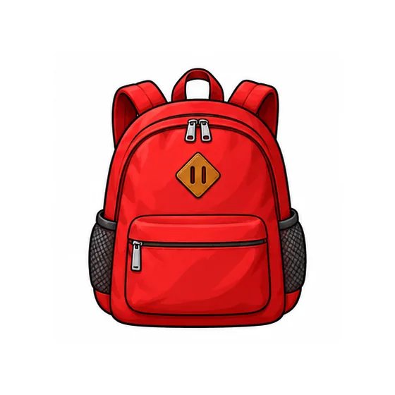 a red backpack