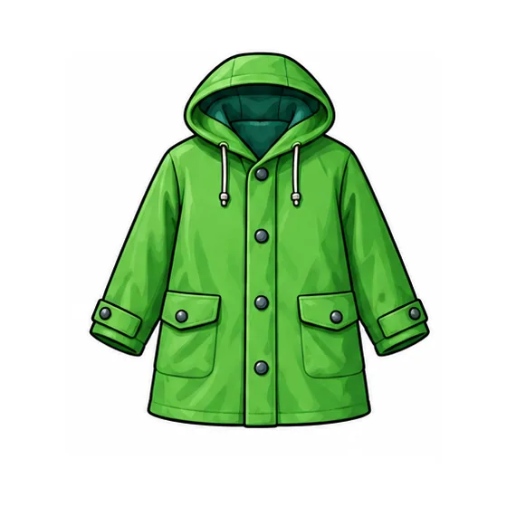 a green coat