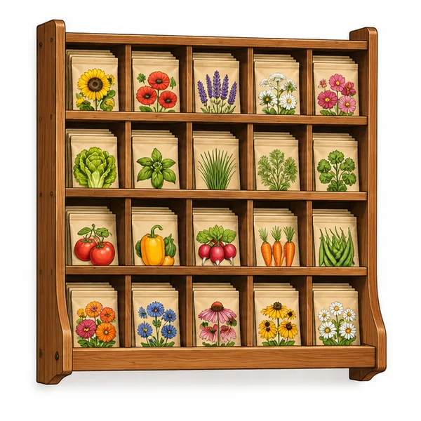 Indoor wall rack illustration