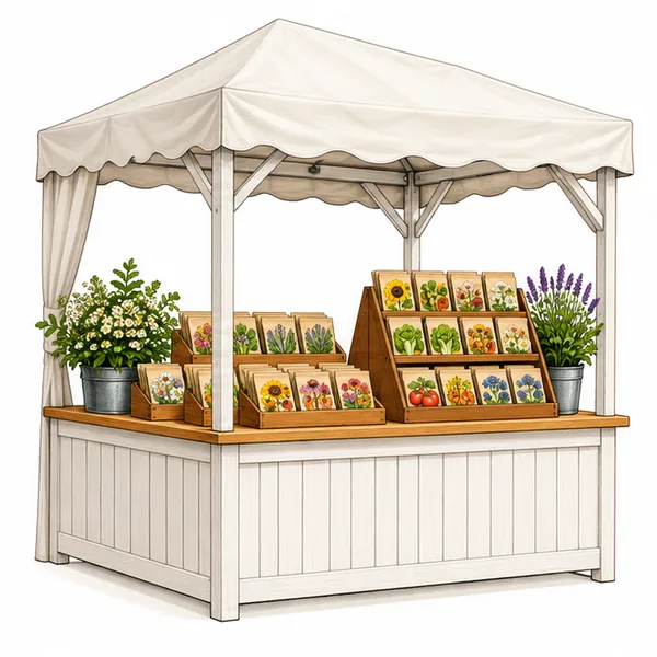 Delivery display booth illustration