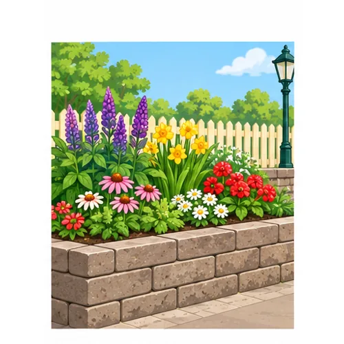 station garden flower bed