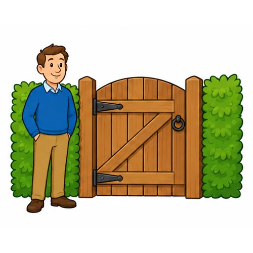 at the garden gate