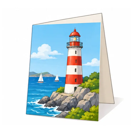 a lighthouse card