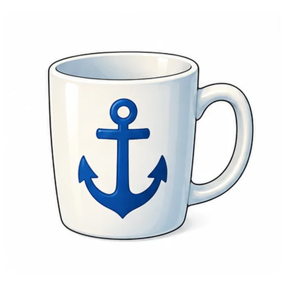 an anchor mug