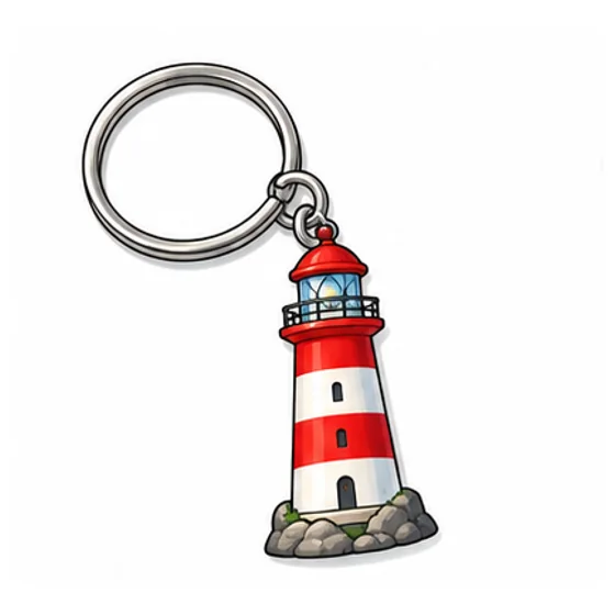 a lighthouse keyring