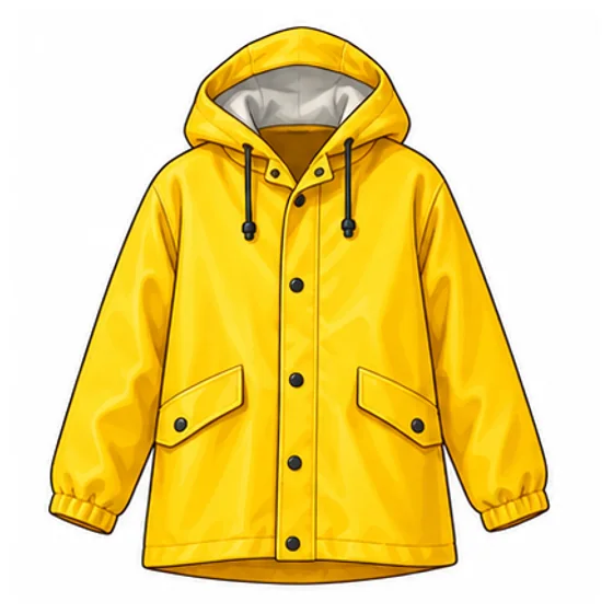 a yellow raincoat