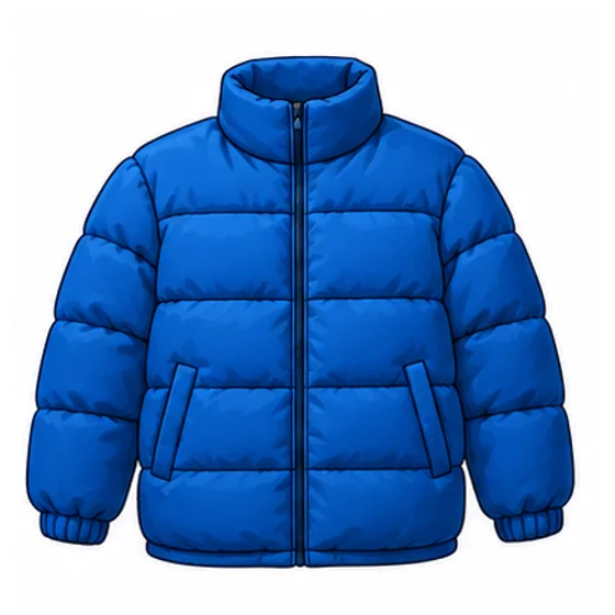 a blue padded jacket