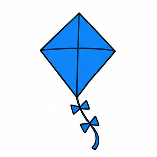 a blue kite with a short tail