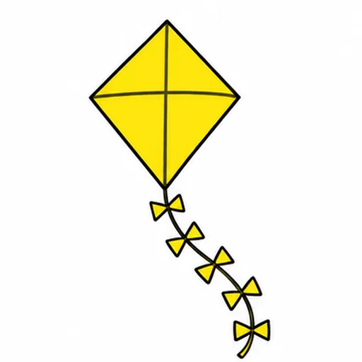 a yellow kite with a long tail