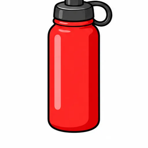 a red water bottle