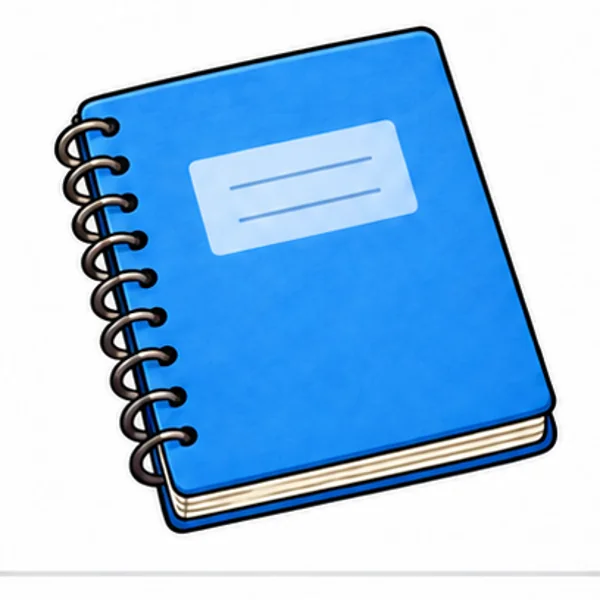 A blue notebook