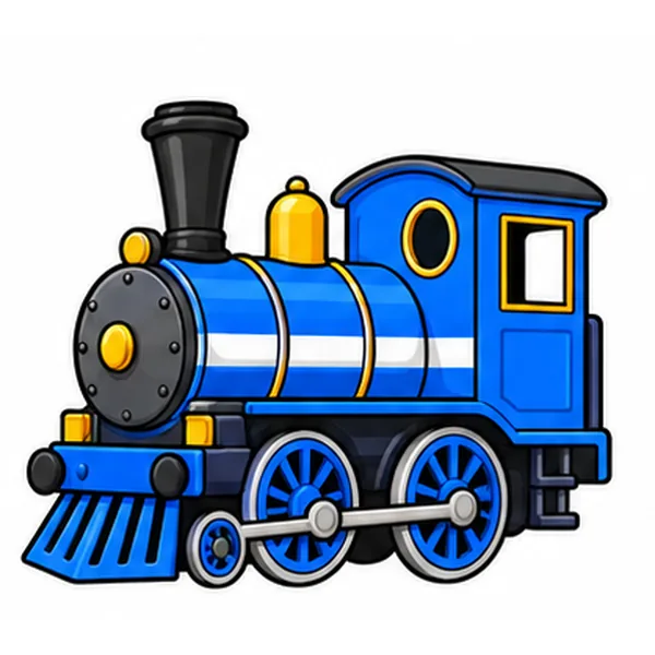 blue engine with white stripe