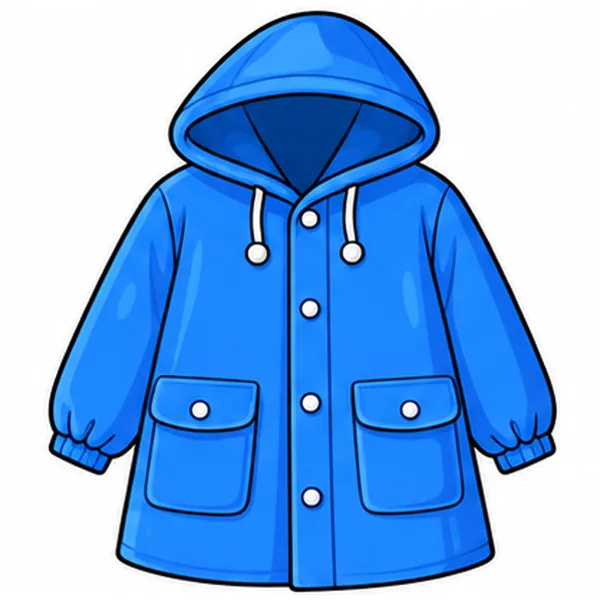 blue raincoat