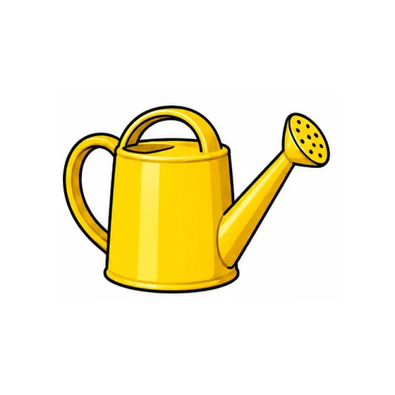 A yellow watering can