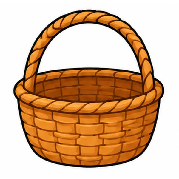 An empty brown basket