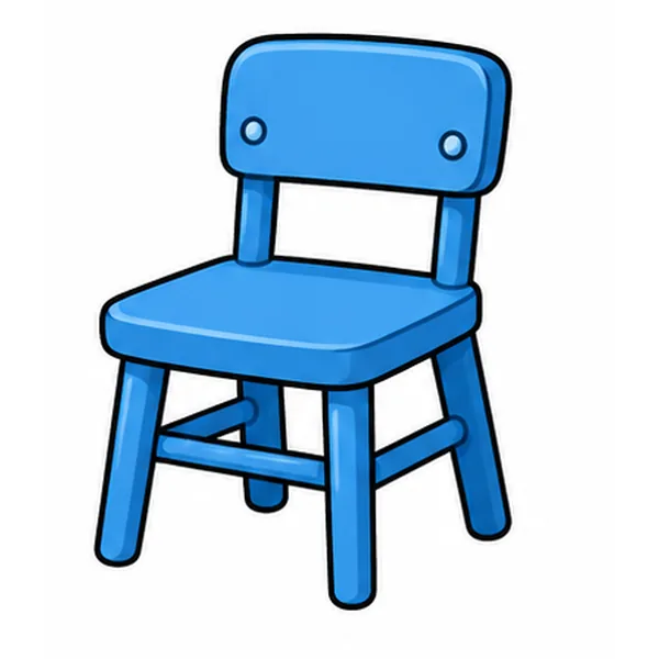 One blue chair