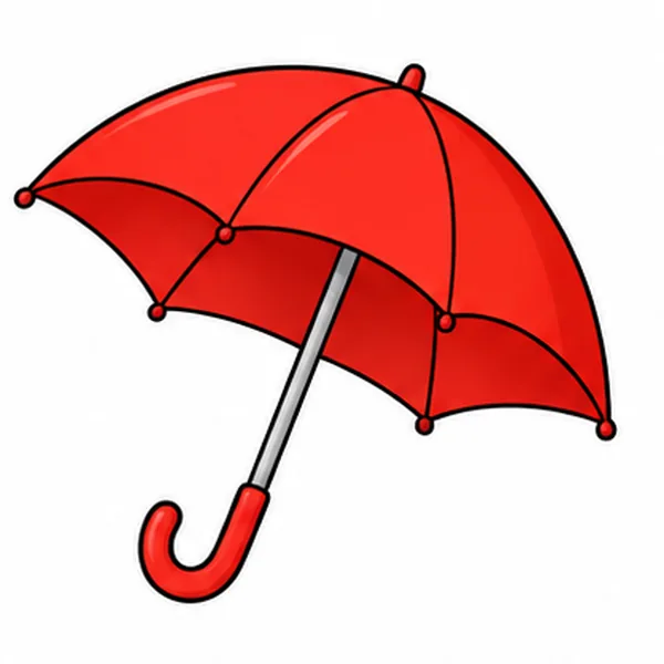 One red umbrella
