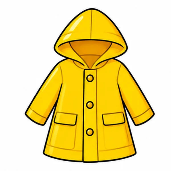 One yellow raincoat