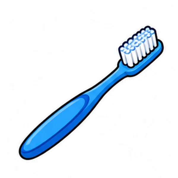 A blue toothbrush on a white background