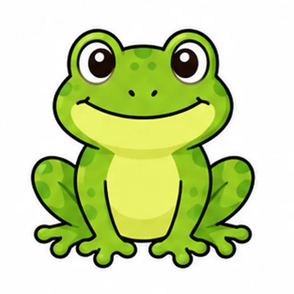 A single green frog
