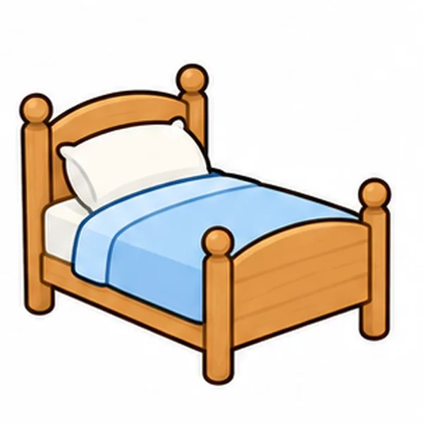 An illustrated bed for the spelling example