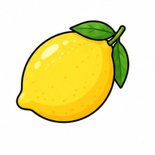 An illustrated lemon for the spelling task